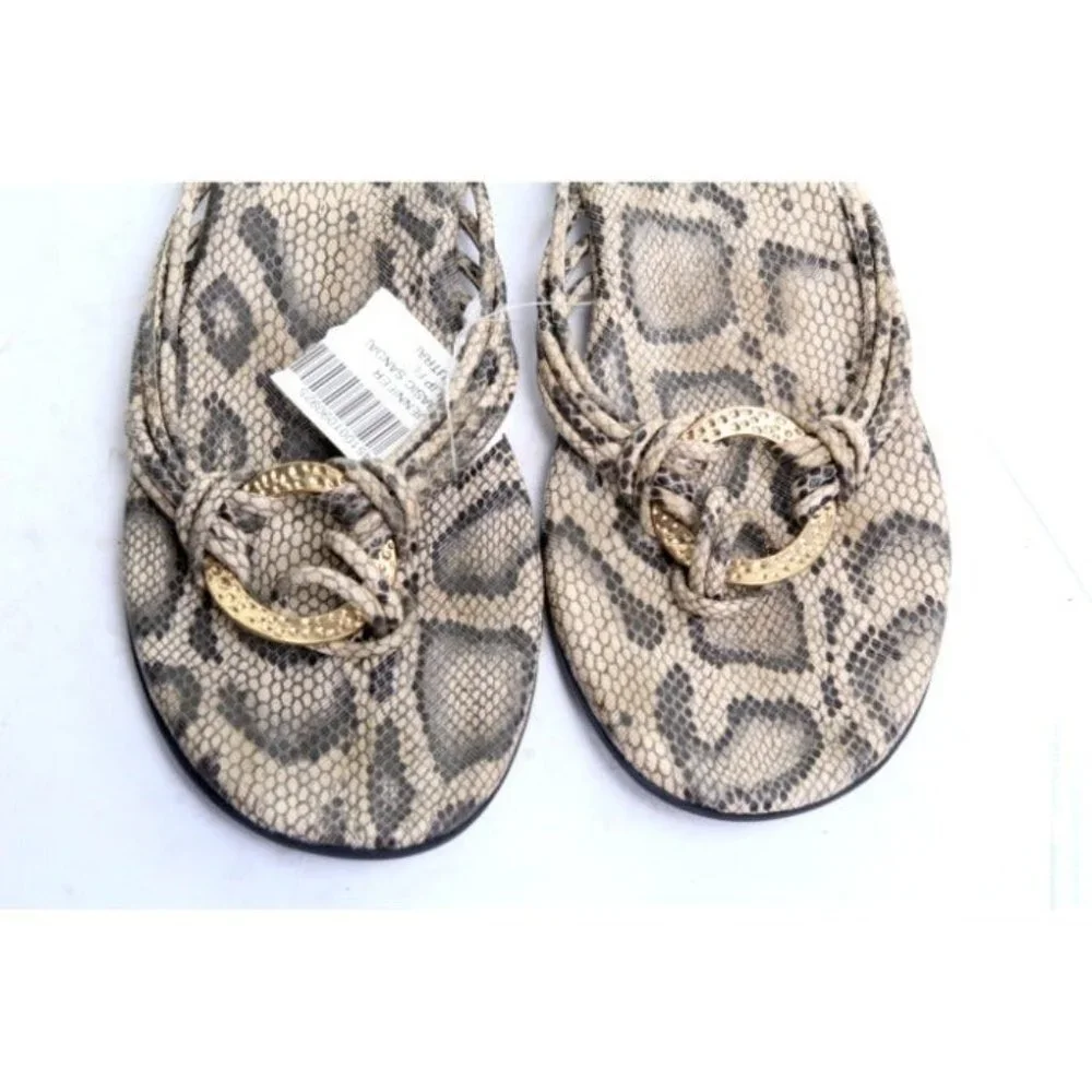 NWT chicos sandals shoes flip flop faux snake skin